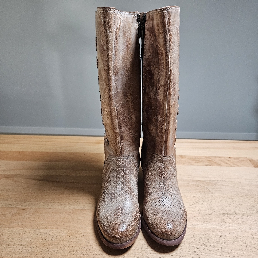 Roan by Bedstu Lace Up Style Leather Cowboy Boots 7.5 - Picture 4 of 13